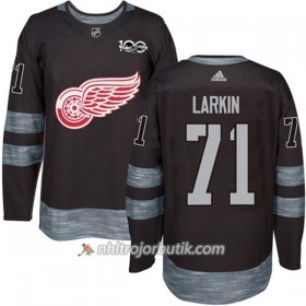 Män Ishockey Detroit Red Wings Tröja Dylan Larkin 71 1917-2017 100th Anniversary Adidas Svart Authentic